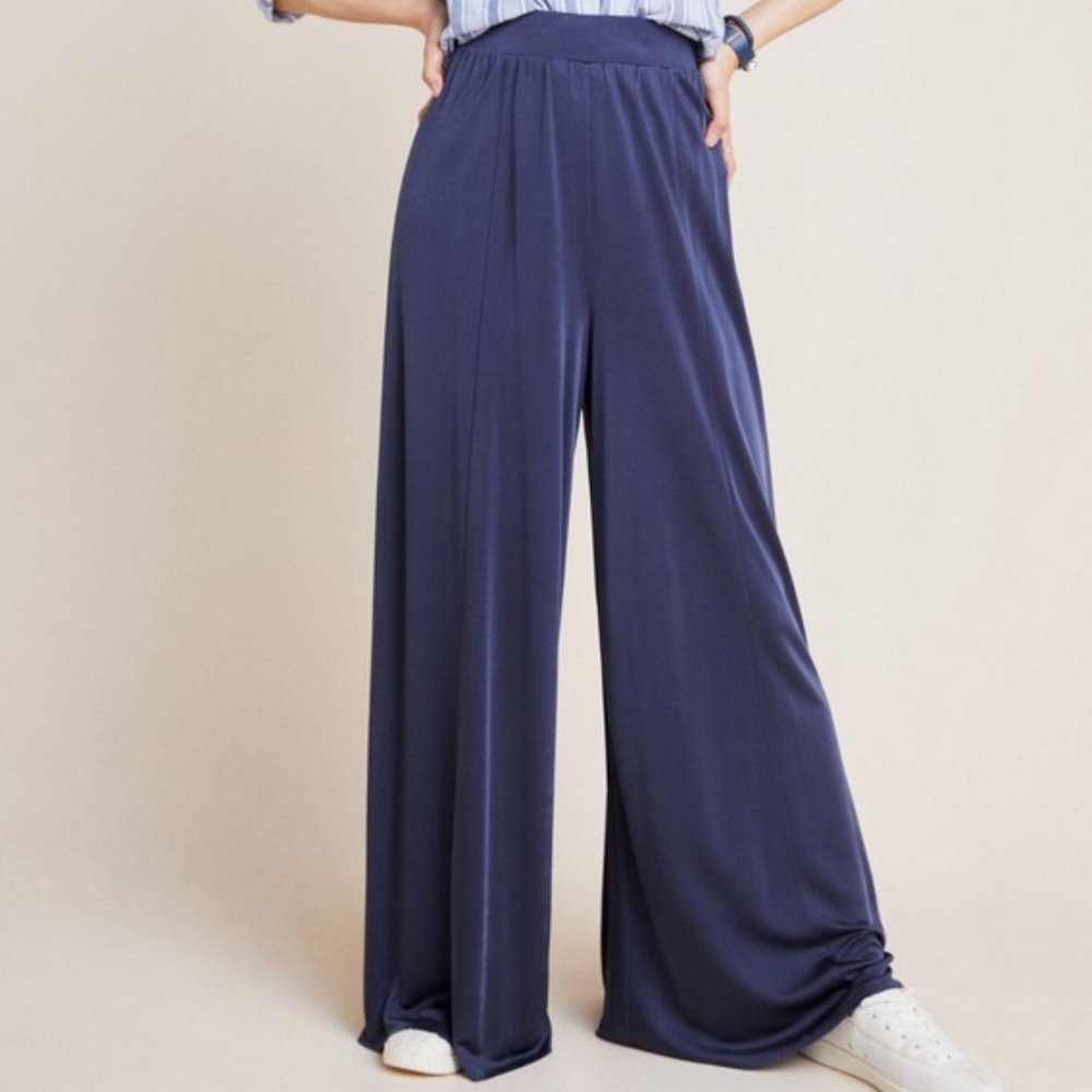 Anthro Shiloh Knit Wide Leg Pant Mauve S